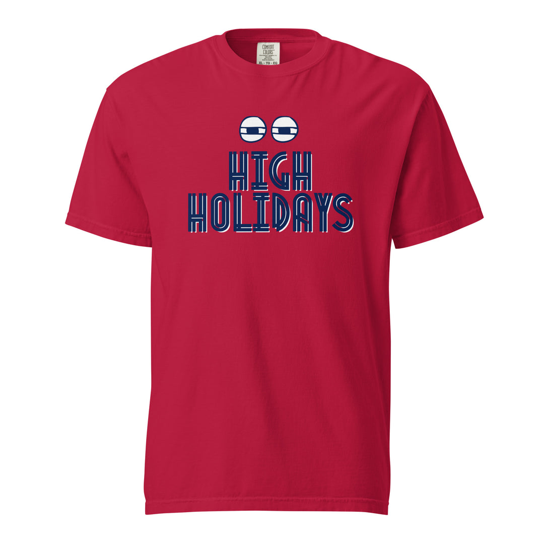 High Holidays Jewish pride t-shirt in Red - detail view