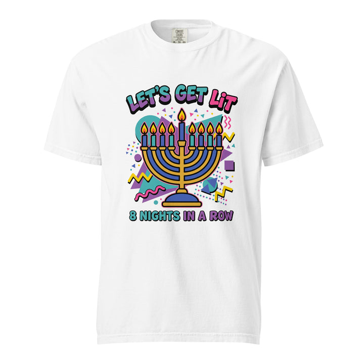 Lets Get Lit 90s Jewish pride t-shirt in White - front view