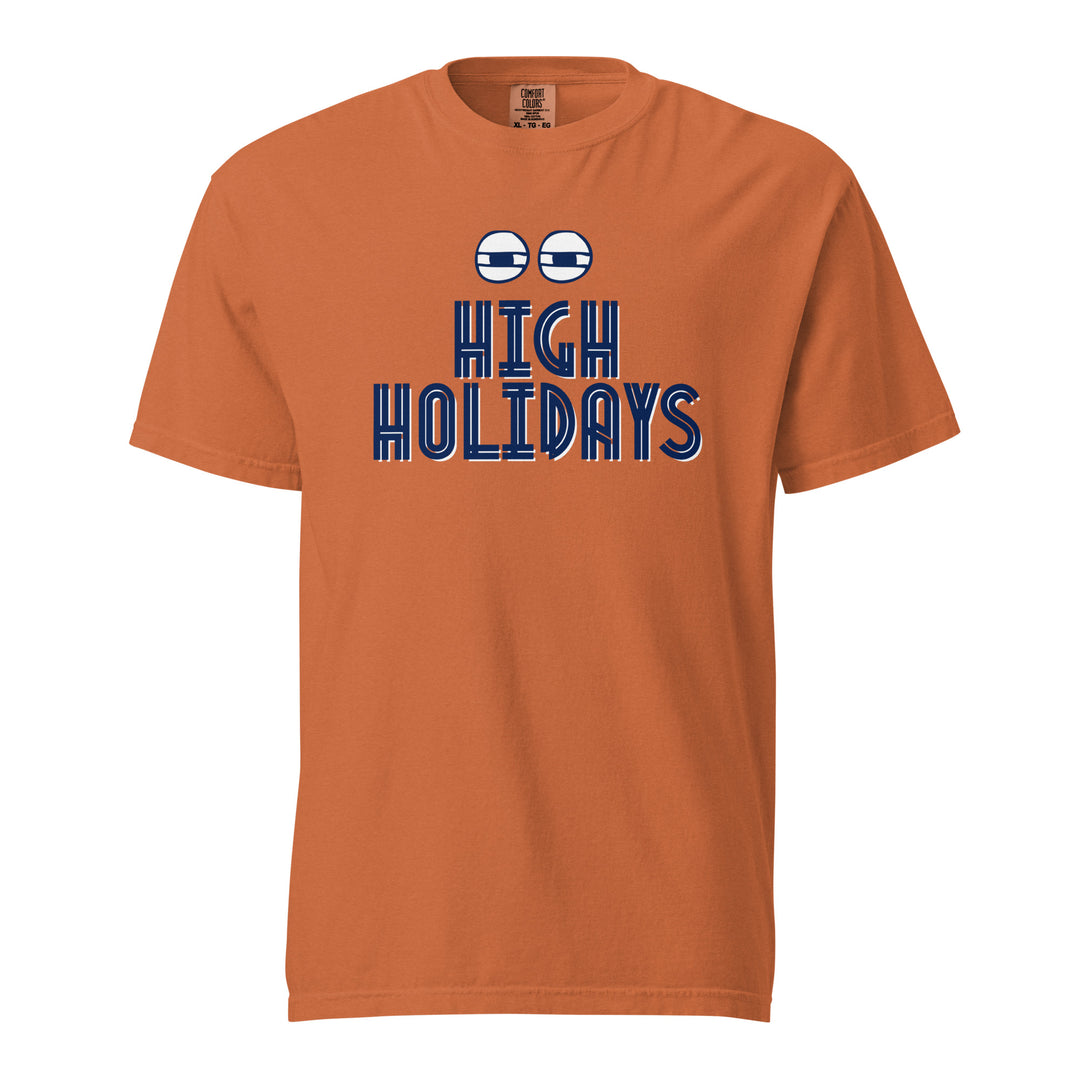 High Holidays Jewish pride t-shirt in Yam - lifestyle shot