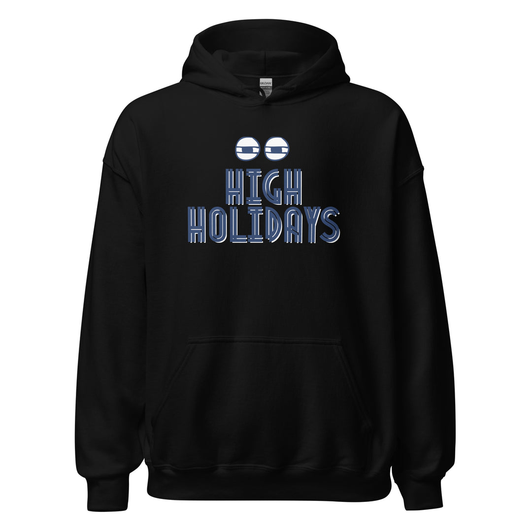 High Holidays Jewish pride hoodie in Black - front view