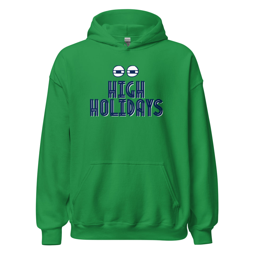 High Holidays Jewish pride hoodie in Irish Green - side view