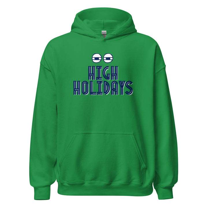 High Holidays Jewish pride hoodie in Irish Green - side view