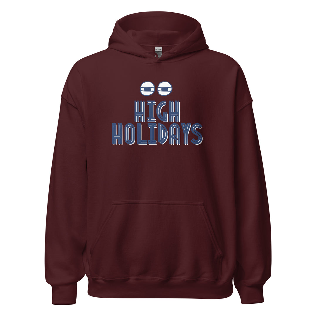 High Holidays Jewish pride hoodie in Maroon - back view