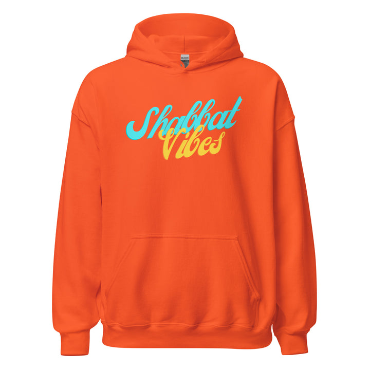 Shabbat Vibes Jewish pride hoodie in Orange - lifestyle shot