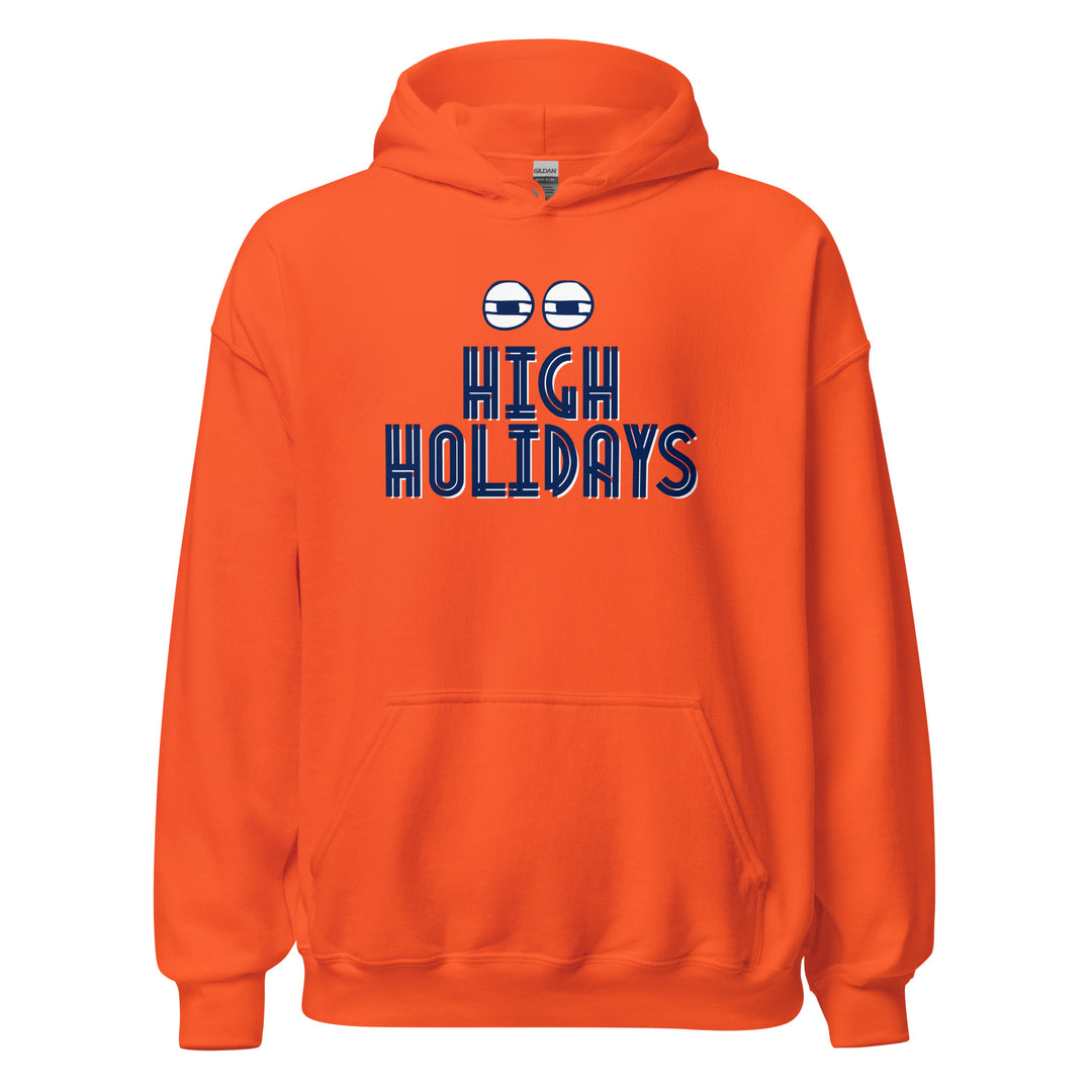 High Holidays Jewish pride hoodie in Orange - folded view