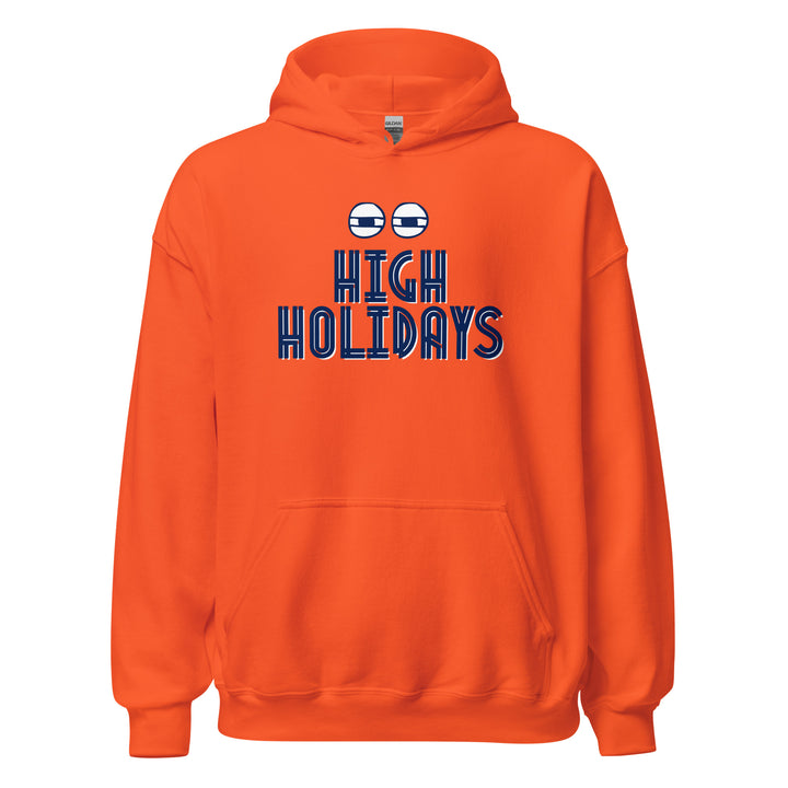 High Holidays Jewish pride hoodie in Orange - folded view