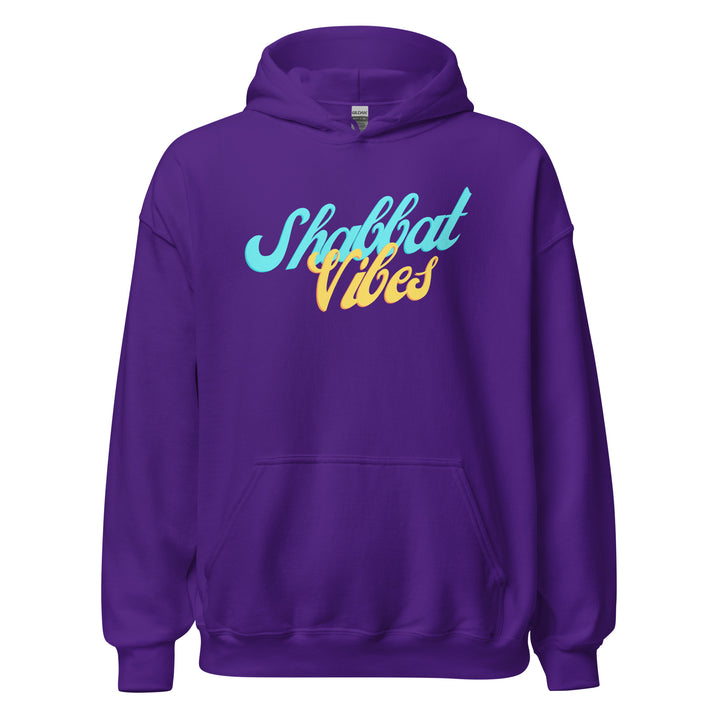 Shabbat Vibes Jewish pride hoodie in Purple - back view