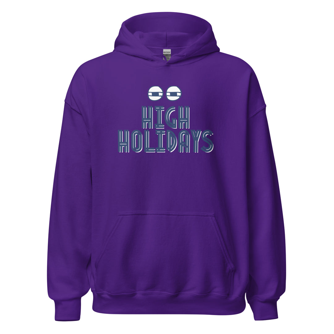 High Holidays Jewish pride hoodie in Purple - detail view