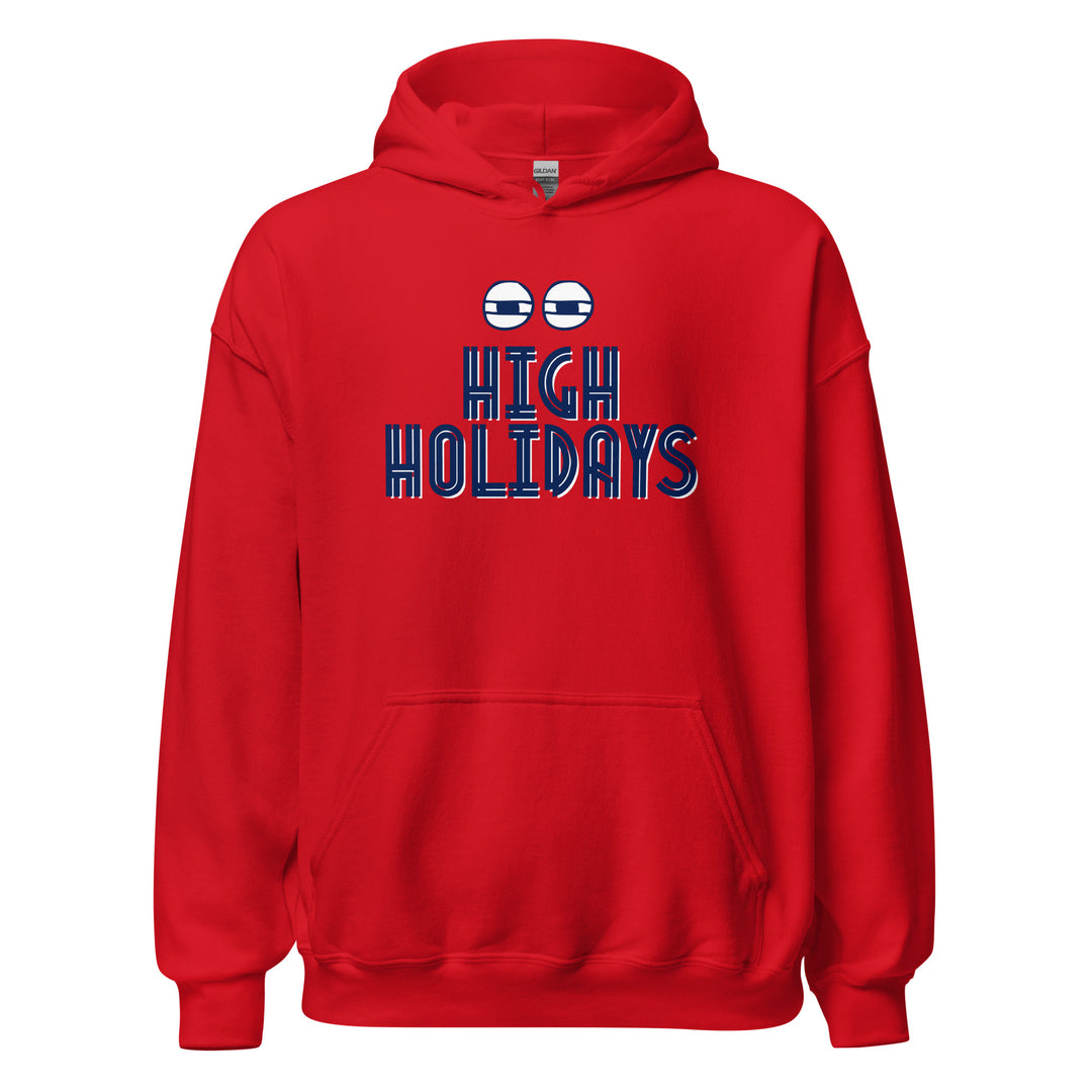 High Holidays Jewish pride hoodie in Red - close-up