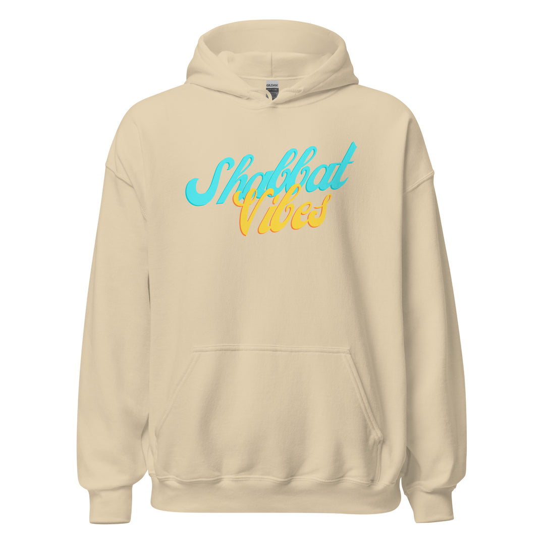 Shabbat Vibes Jewish pride hoodie in Sand - back view