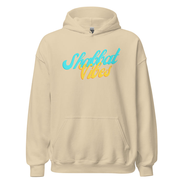 Shabbat Vibes Jewish pride hoodie in Sand - back view