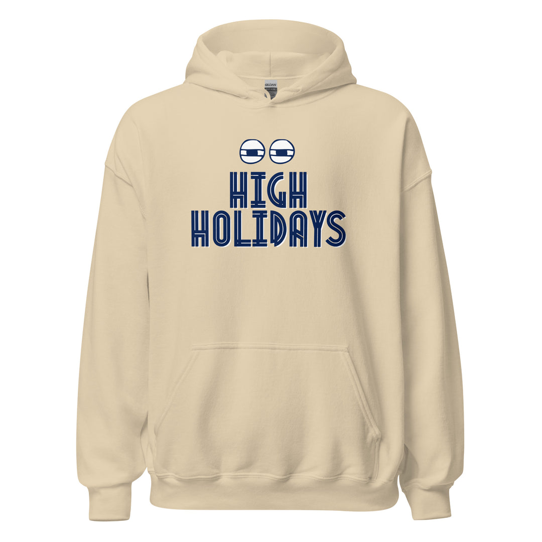 High Holidays Jewish pride hoodie in Sand - close-up