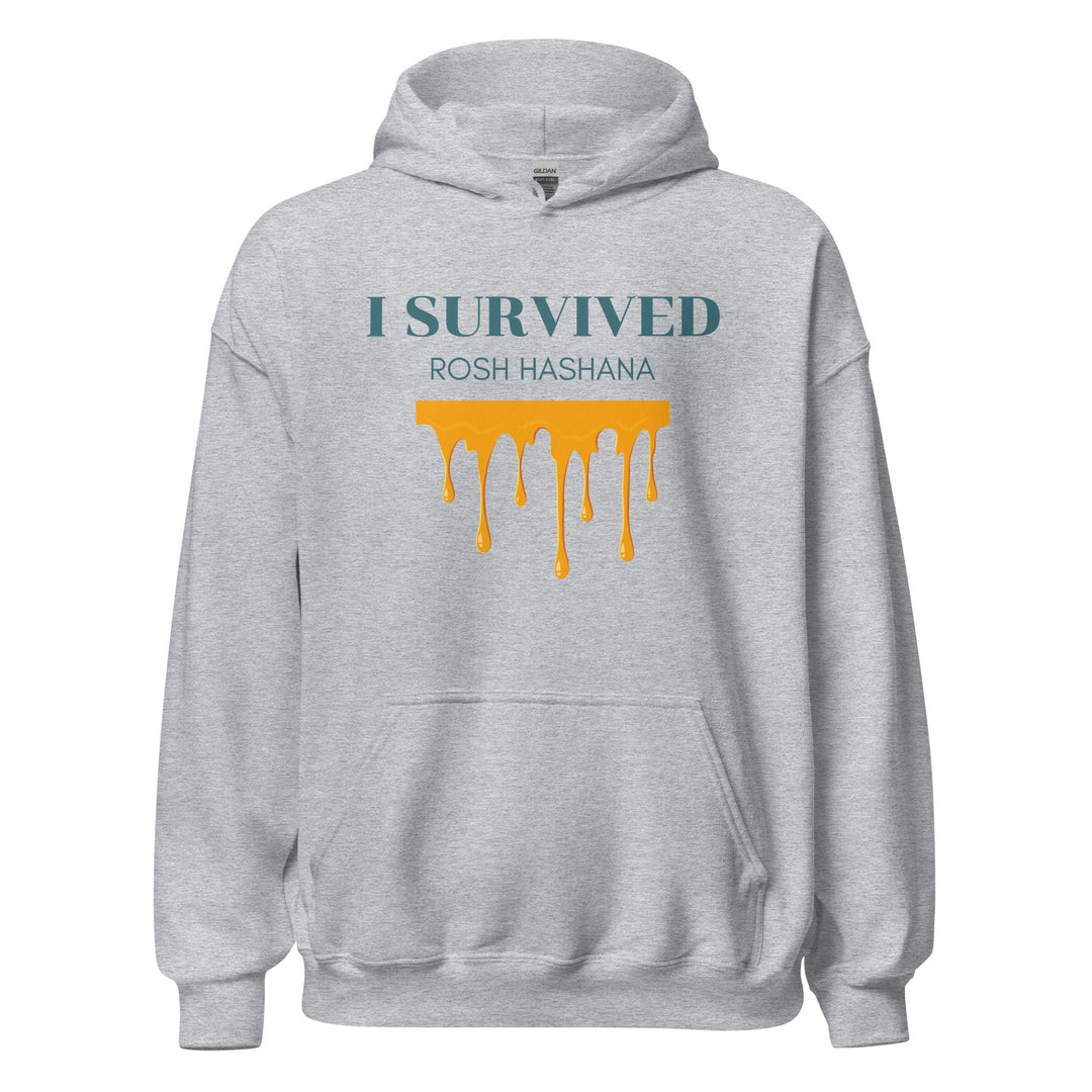 I Survived Rosh HaShana Jewish pride hoodie in Sport Grey - lifestyle shot