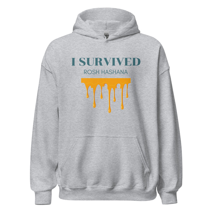 I Survived Rosh HaShana Jewish pride hoodie in Sport Grey - lifestyle shot