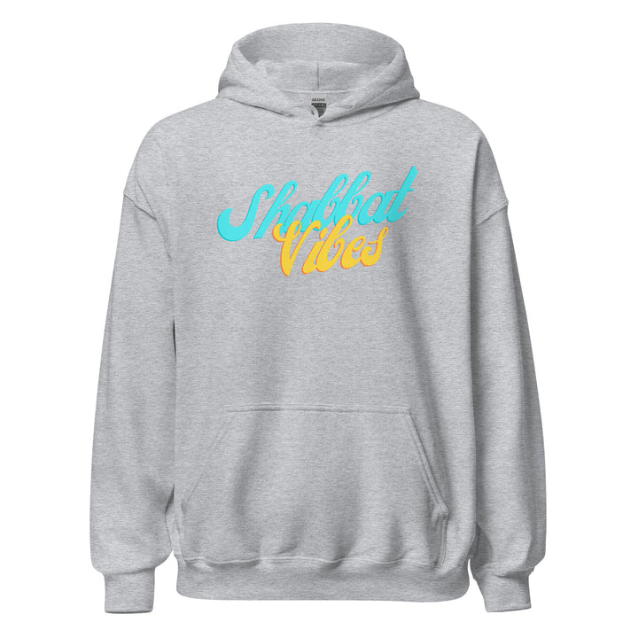 Shabbat Vibes Jewish pride hoodie in Sport Grey - folded view