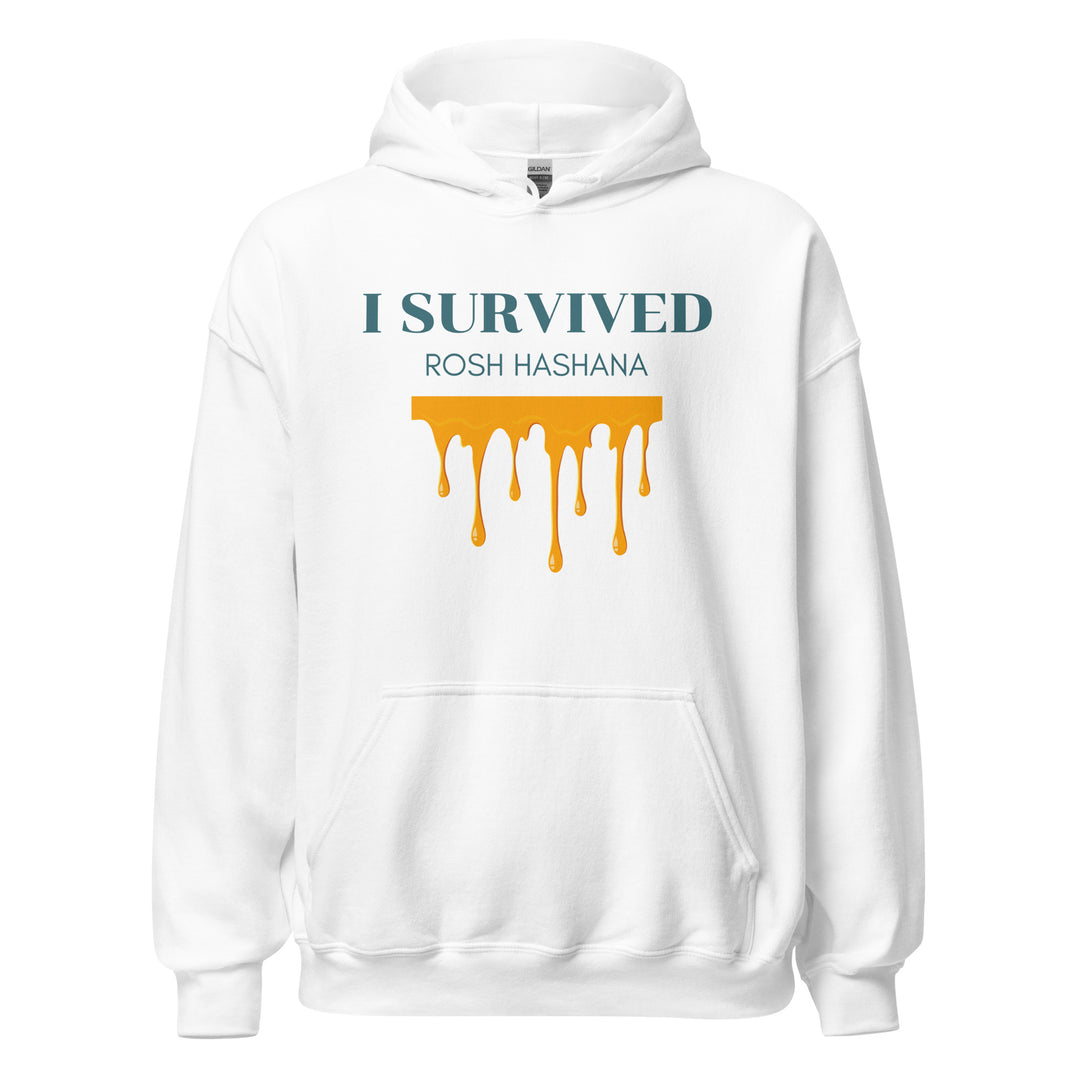 I Survived Rosh HaShana Jewish pride hoodie in White - front view