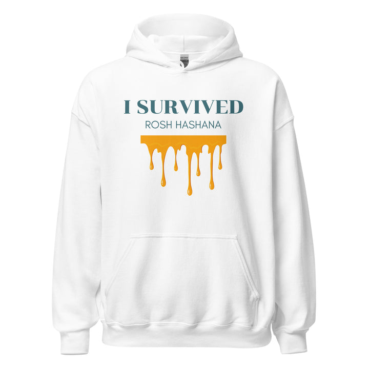 I Survived Rosh HaShana Jewish pride hoodie in White - front view