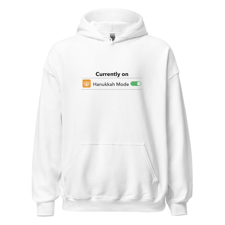 Hanukkah Mode Jewish pride hoodie in White - front view