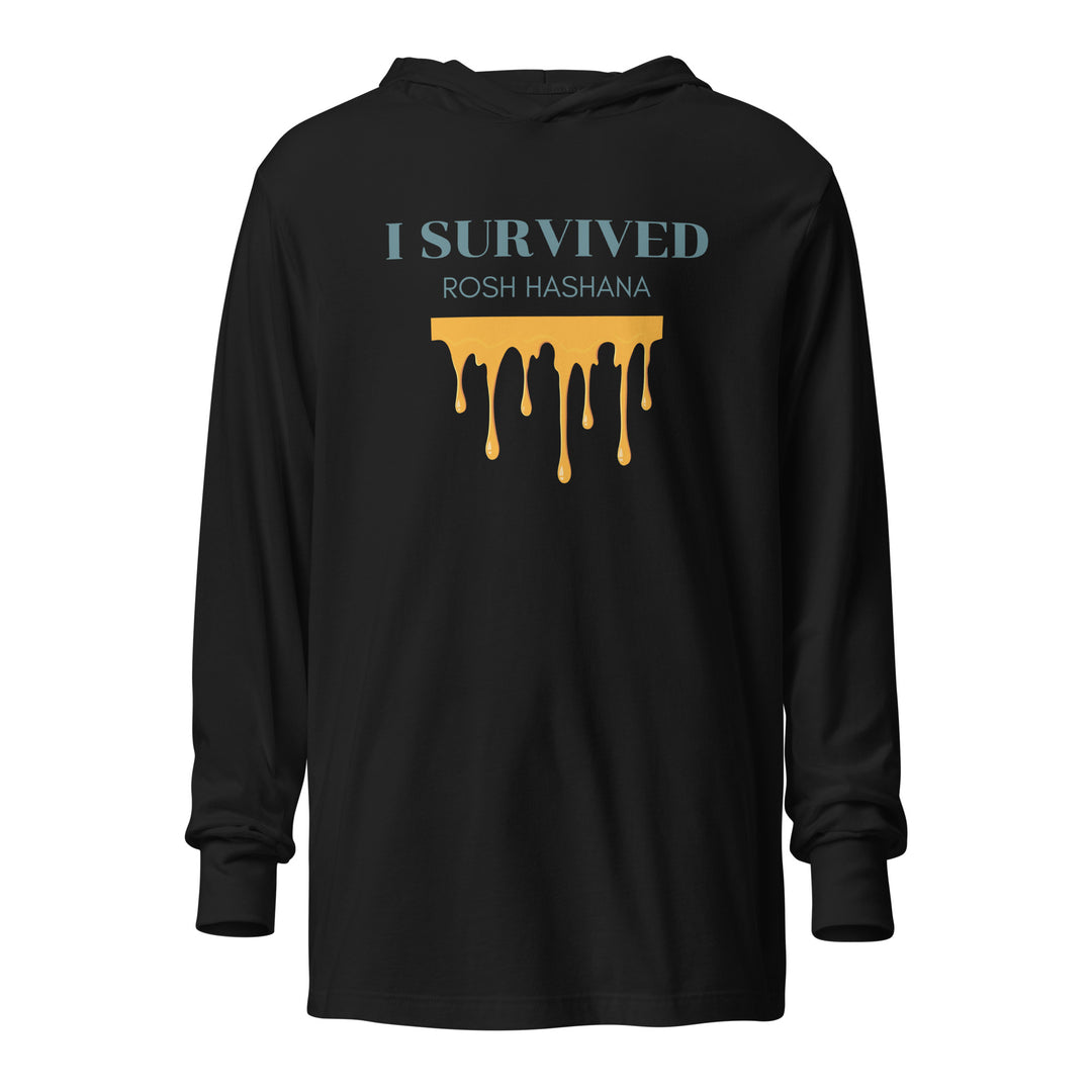 I Survived Rosh HaShana Jewish pride long sleeve shirt in Black - detail view