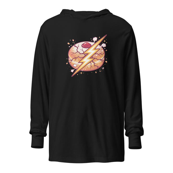 Sufganiyah Lightning Jewish pride long sleeve shirt in Black - back view