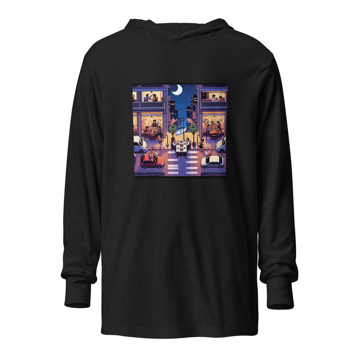 Hooded Long Sleeve Shirt | TLV Nightlife 16 Bit