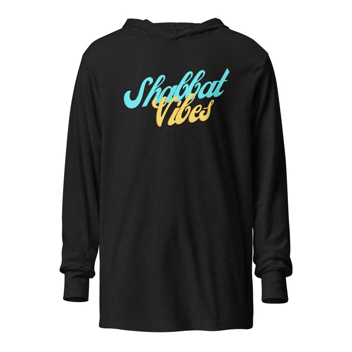 Shabbat Vibes Jewish pride long sleeve shirt in Charcoal-Black Triblend - front view