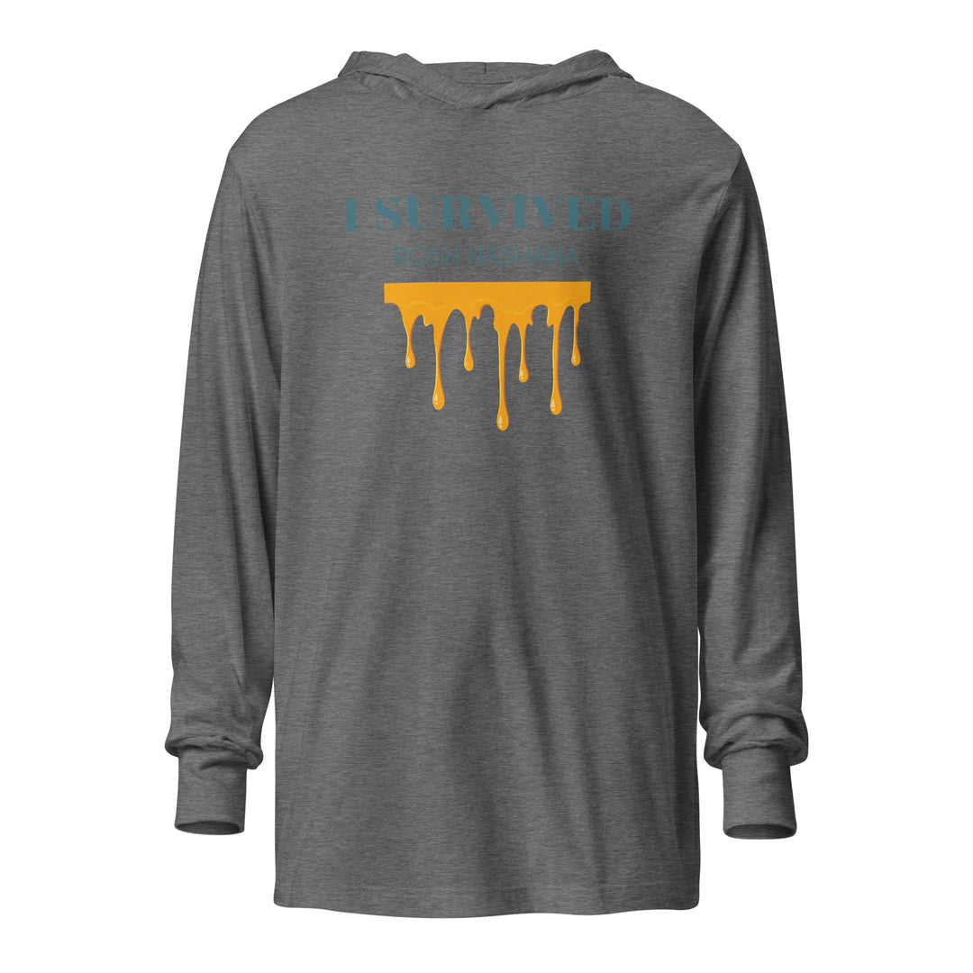 I Survived Rosh HaShana Jewish pride long sleeve shirt in Grey Triblend - flat lay
