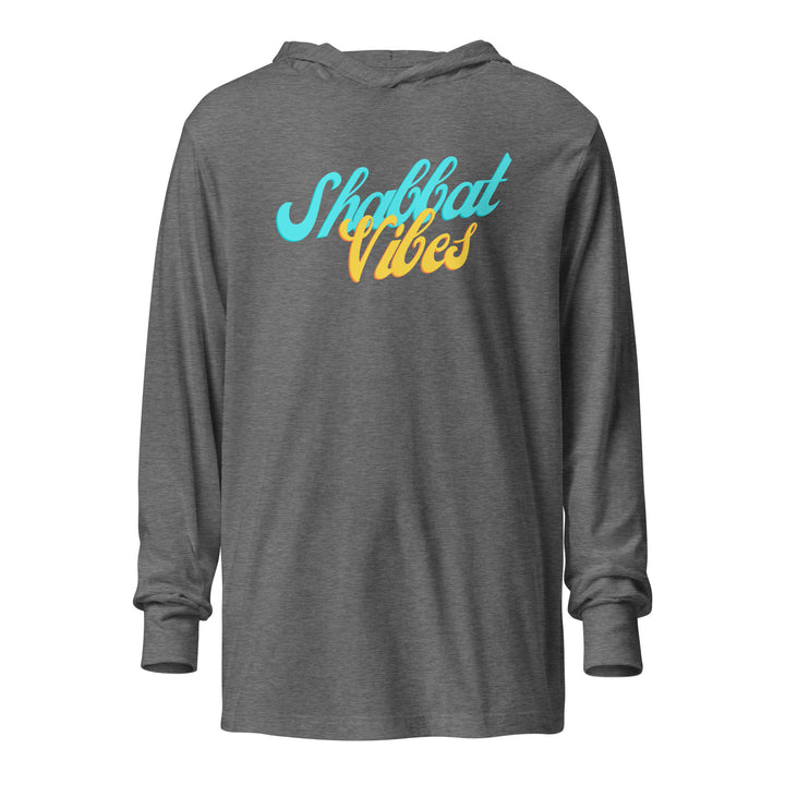 Shabbat Vibes Jewish pride long sleeve shirt in Grey Triblend - close-up
