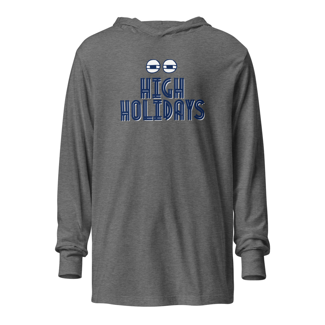 High Holidays Jewish pride long sleeve shirt in Grey Triblend - close-up