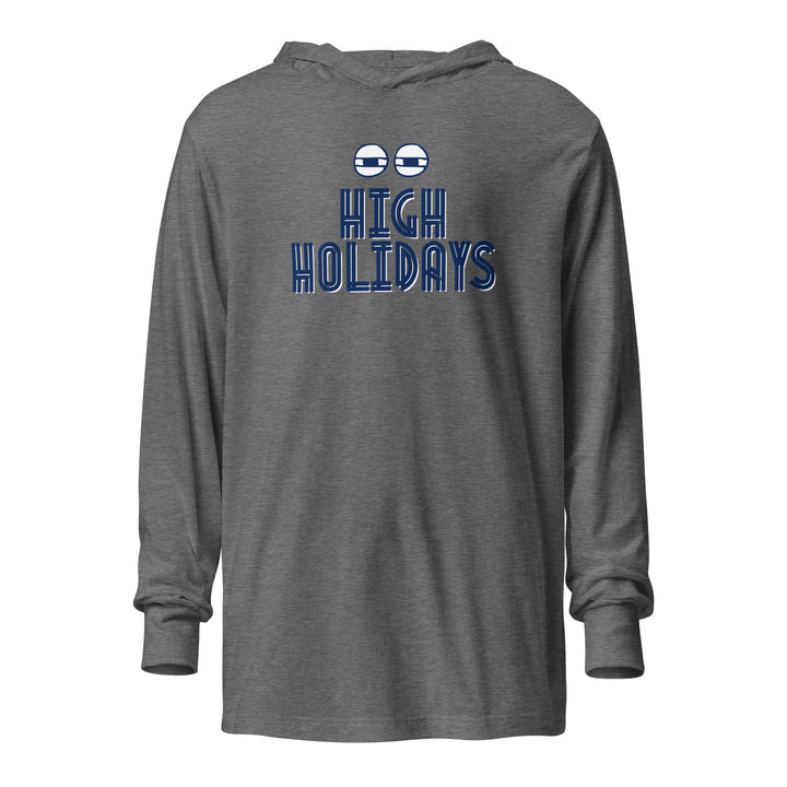 High Holidays Jewish pride long sleeve shirt in Grey Triblend - close-up