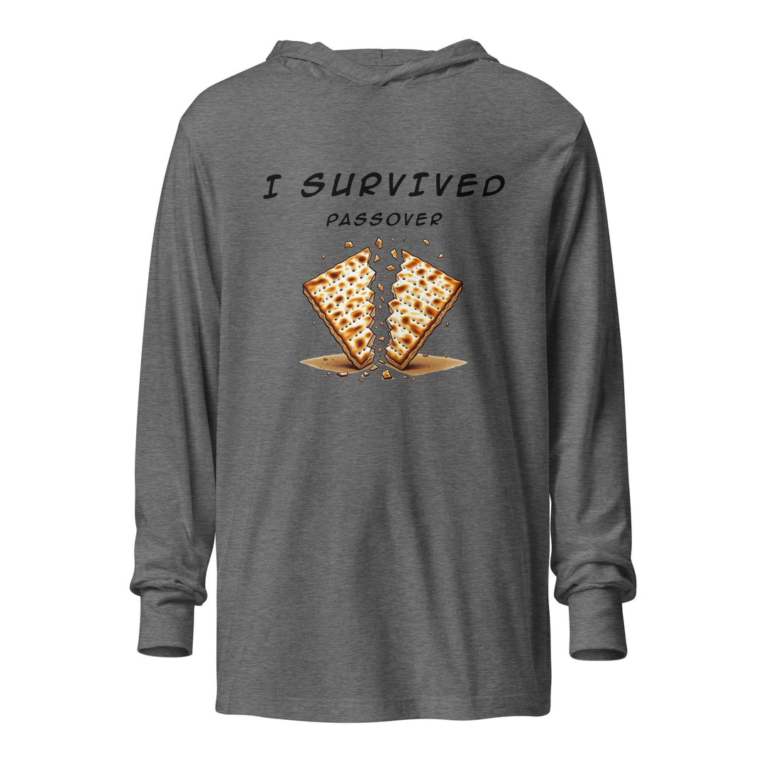 Passover Jewish pride long sleeve shirt in Grey Triblend - close-up
