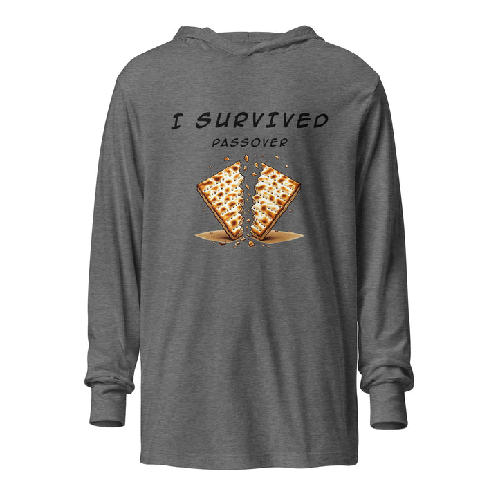Passover Jewish pride long sleeve shirt in Grey Triblend - close-up