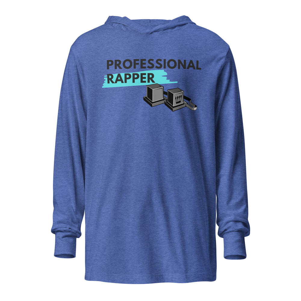 Professional Rapper Jewish pride long sleeve shirt in Heather True Royal - back view