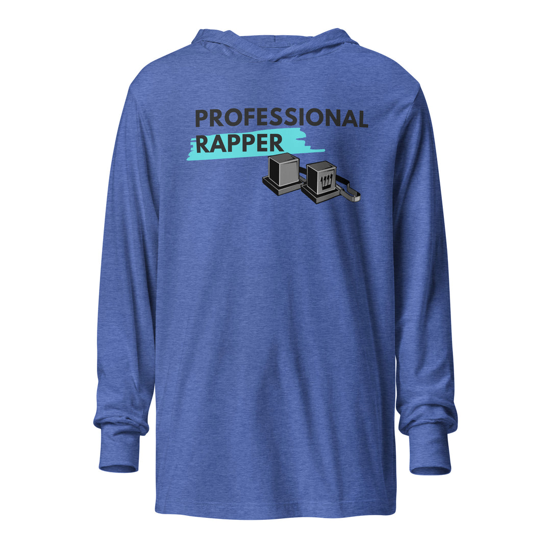 Professional Rapper Jewish pride long sleeve shirt in Heather True Royal - back view