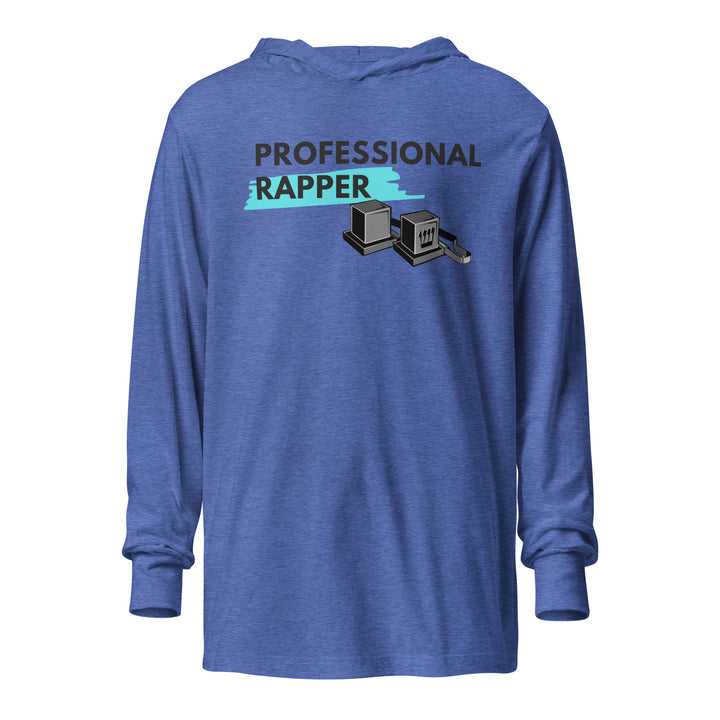 Professional Rapper Jewish pride long sleeve shirt in Heather True Royal - back view