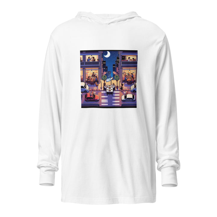 Hooded Long Sleeve Shirt | TLV Nightlife 16 Bit