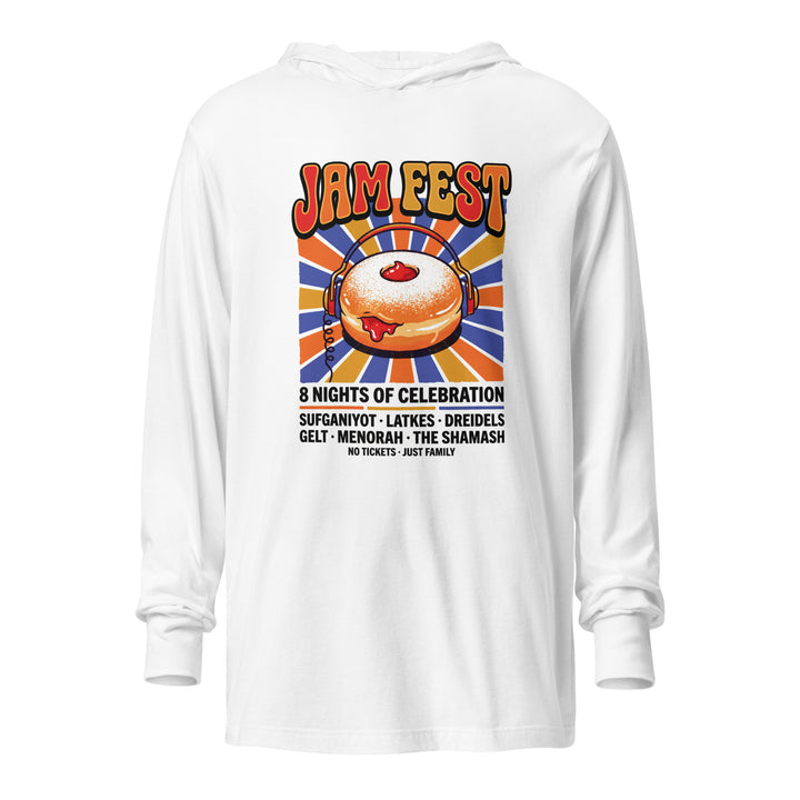 Jam Fest 8 Nights Jewish pride long sleeve shirt in White - front view