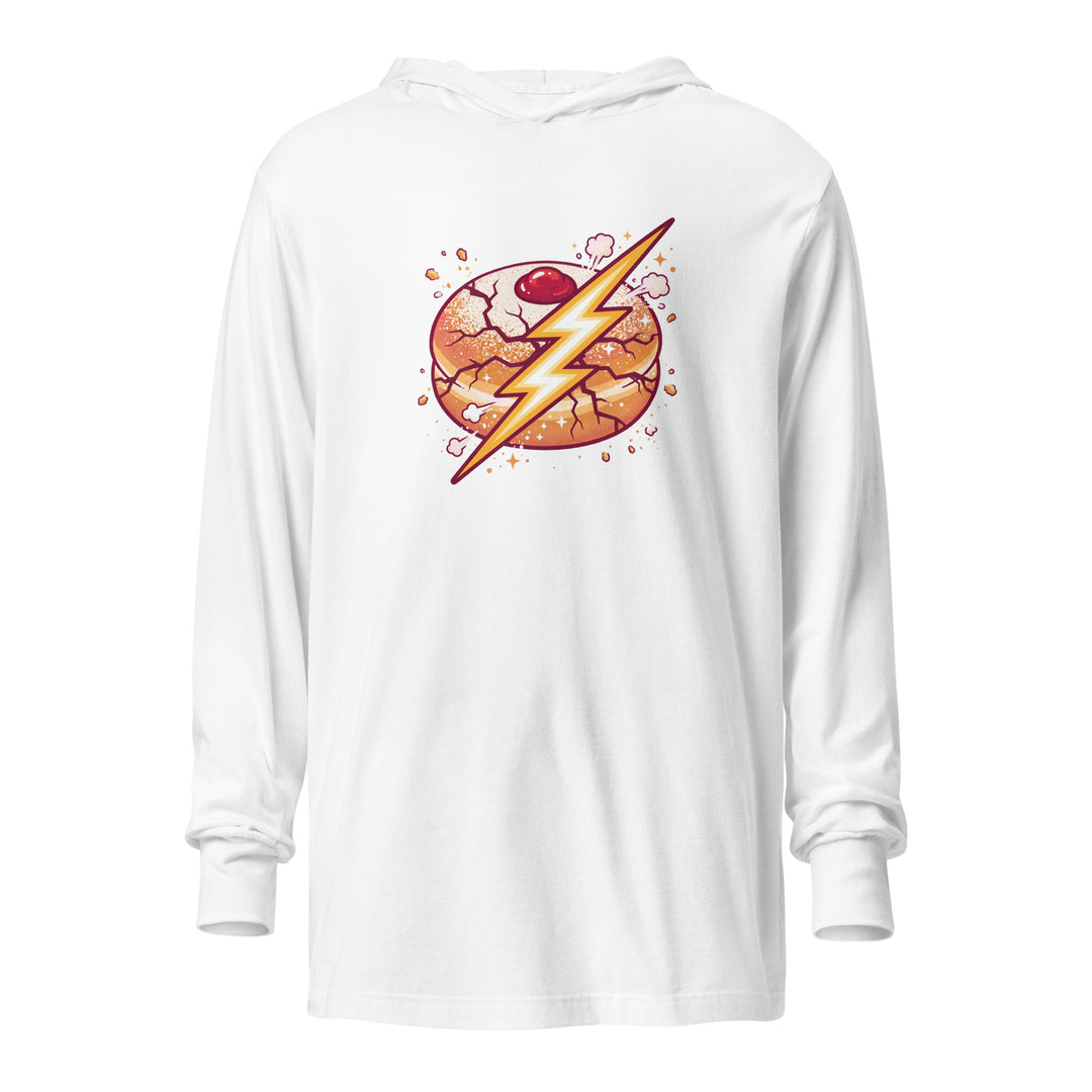 Sufganiyah Lightning Jewish pride long sleeve shirt in White - lifestyle shot