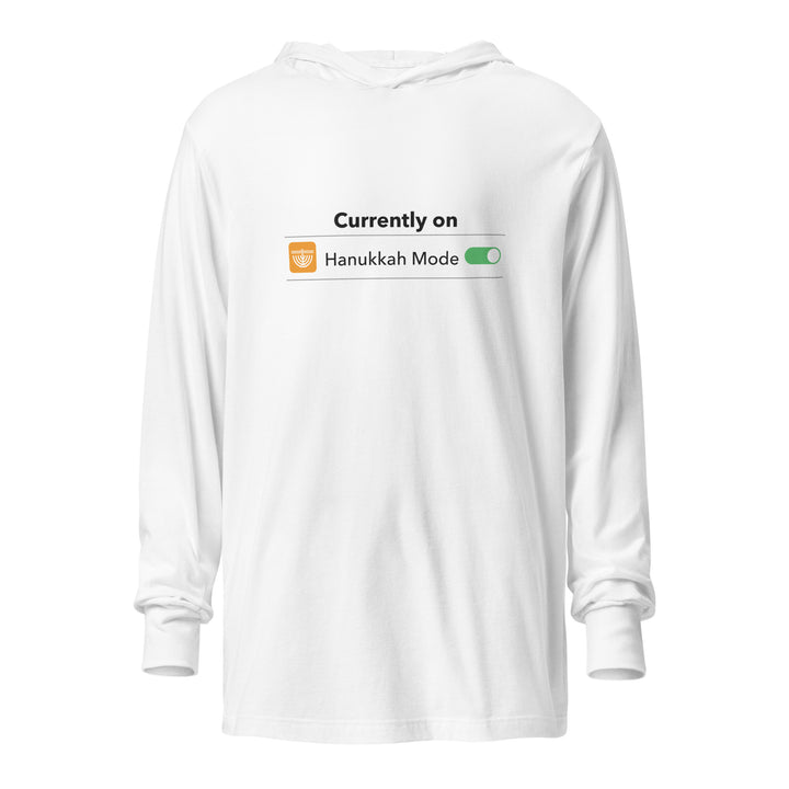 Hanukkah Mode Jewish pride long sleeve shirt in White - front view