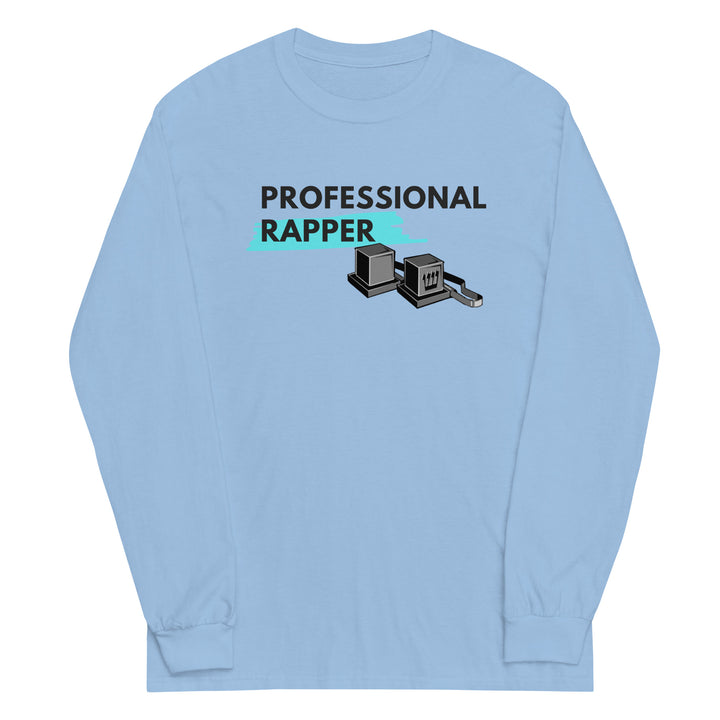 Professional Rapper Jewish pride men’s long sleeve shirt in Light Blue - side view
