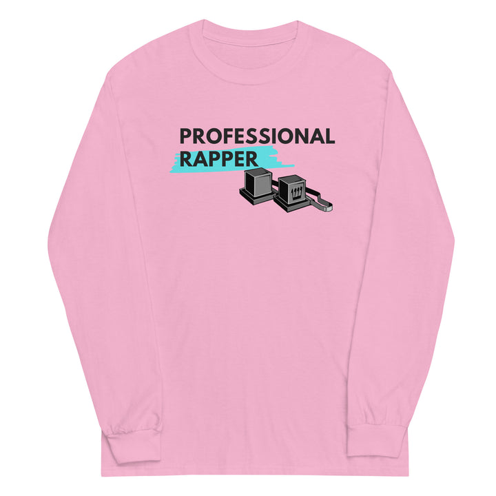 Professional Rapper Jewish pride men’s long sleeve shirt in Light Pink - front view