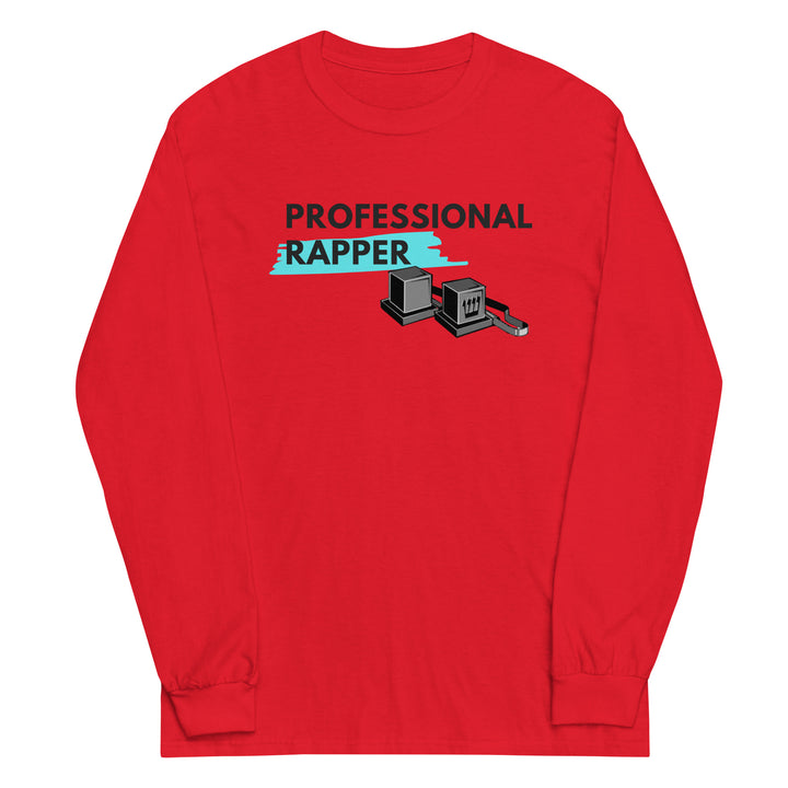 Professional Rapper Jewish pride men’s long sleeve shirt in Red - back view