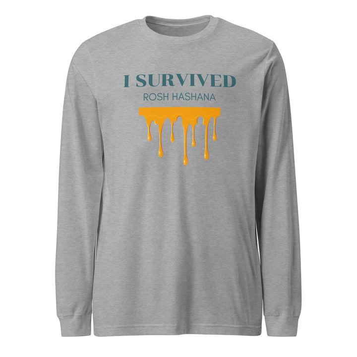I Survived Rosh HaShana Jewish pride shirt in Athletic Heather - back view