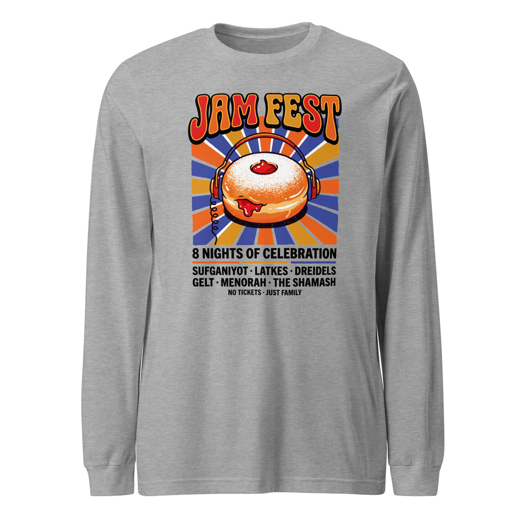 Jam Fest 8 Nights Jewish pride shirt in Athletic Heather - lifestyle shot