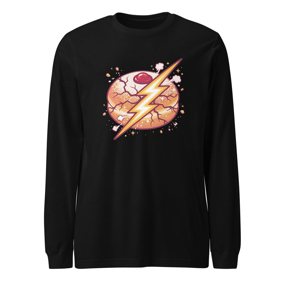 Sufganiyah Lightning Jewish pride shirt in Black - back view