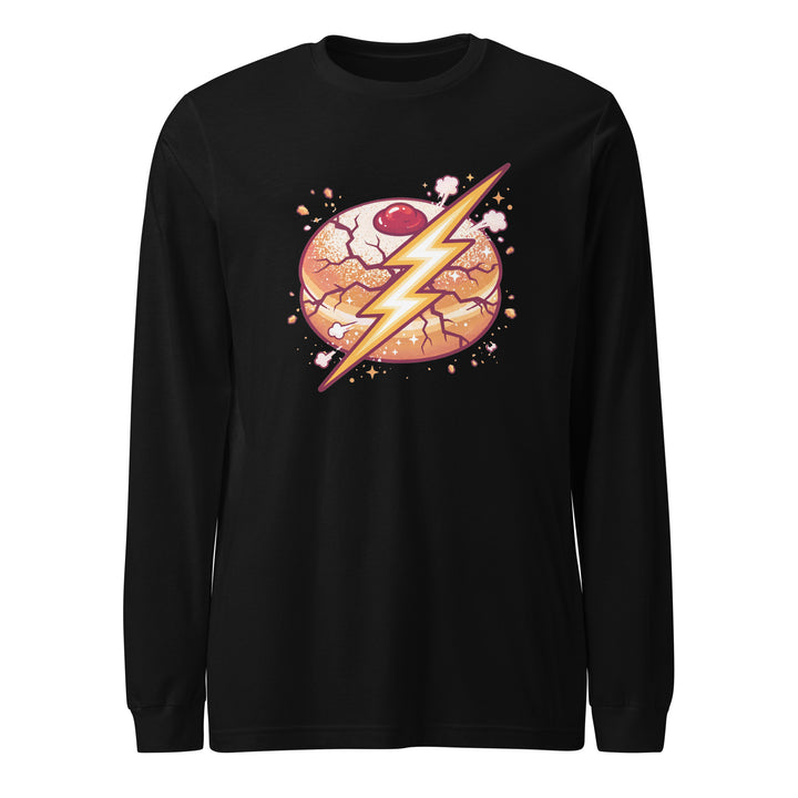 Sufganiyah Lightning Jewish pride shirt in Black - back view
