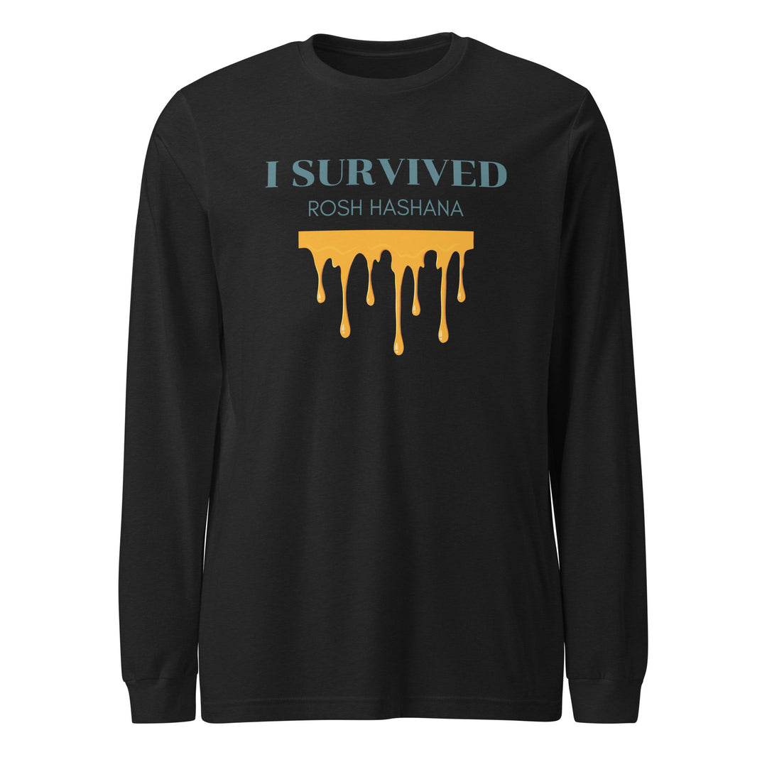 I Survived Rosh HaShana Jewish pride shirt in Black Heather - back view