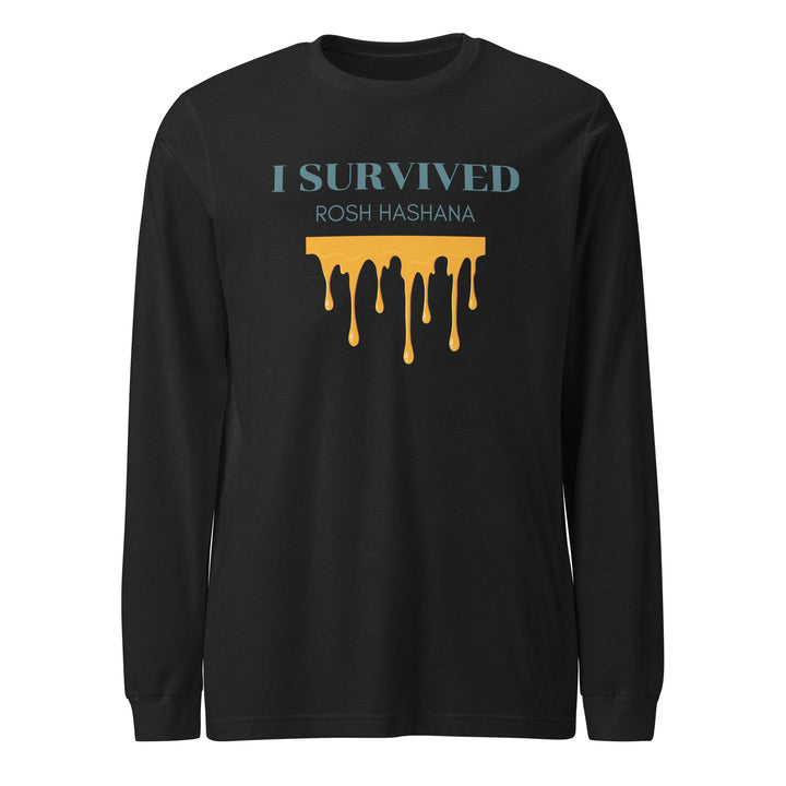 I Survived Rosh HaShana Jewish pride shirt in Black Heather - back view