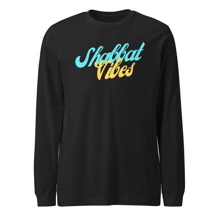 Shabbat Vibes Jewish pride shirt in Black Heather - back view