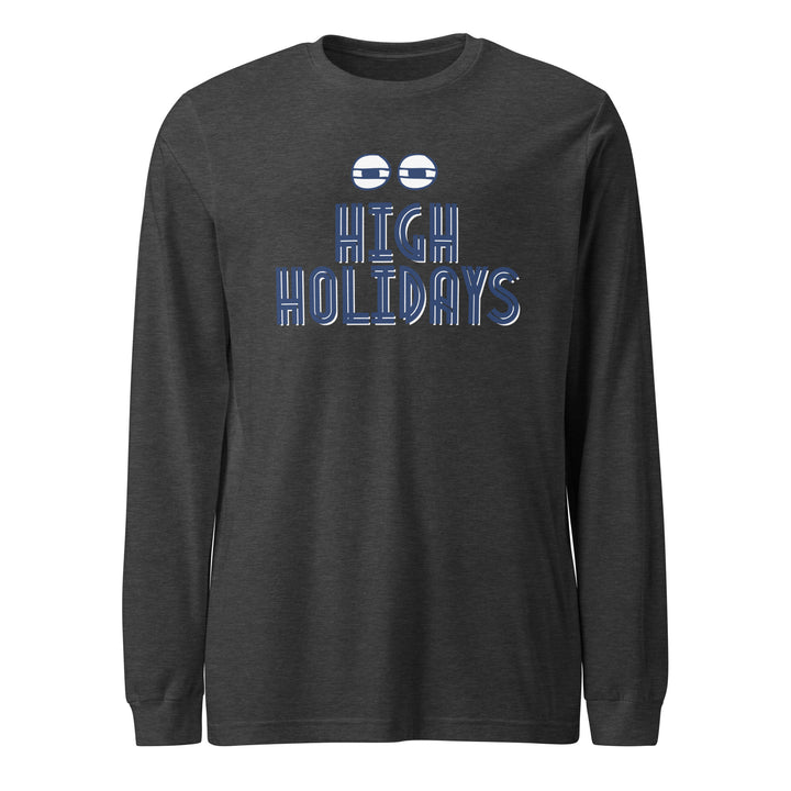 High Holidays Jewish pride shirt in Dark Grey Heather - side view